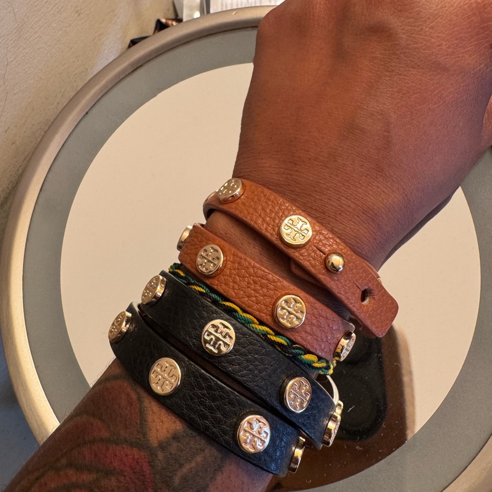 2 Tory Burch leather wrap bracelets